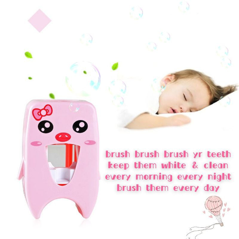 Bathroom Cartoon Automatic Tooth Brush Holder Toothpaste Dispenser Squeezer Toothpaste Bathroom Suction Wall Wash