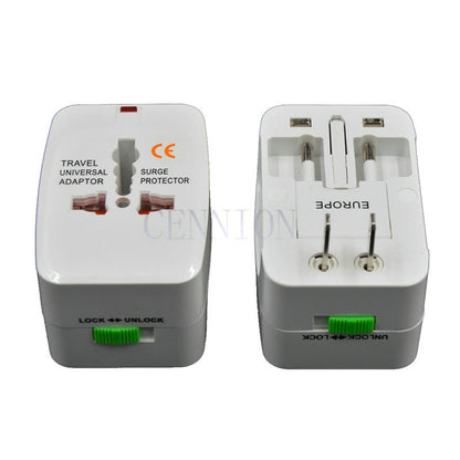 READY STOCK‼️ Universal Travel Adapter Plug All-in-One Worldwide Adaptor Soket CN/EU/UK Converter 万能旅行转换插头
