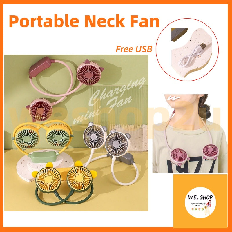 READY STOCK‼️ Portable Neck Fan | USB Rechargeable | Bladeless Hands-Free Mini Personal Cooling Fan 便携式挂脖风扇