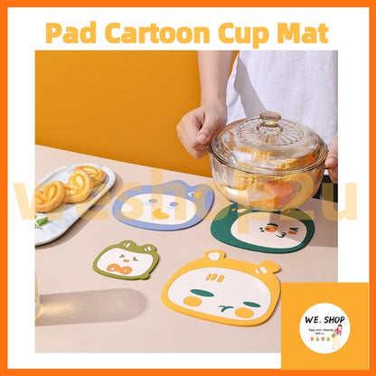 READY STOCK!!!Silicone Heat Insulation Pad Cartoon Cup Mat Anti-scalding Anti-skid Coaster Milk Coffee Cup Mats隔热垫