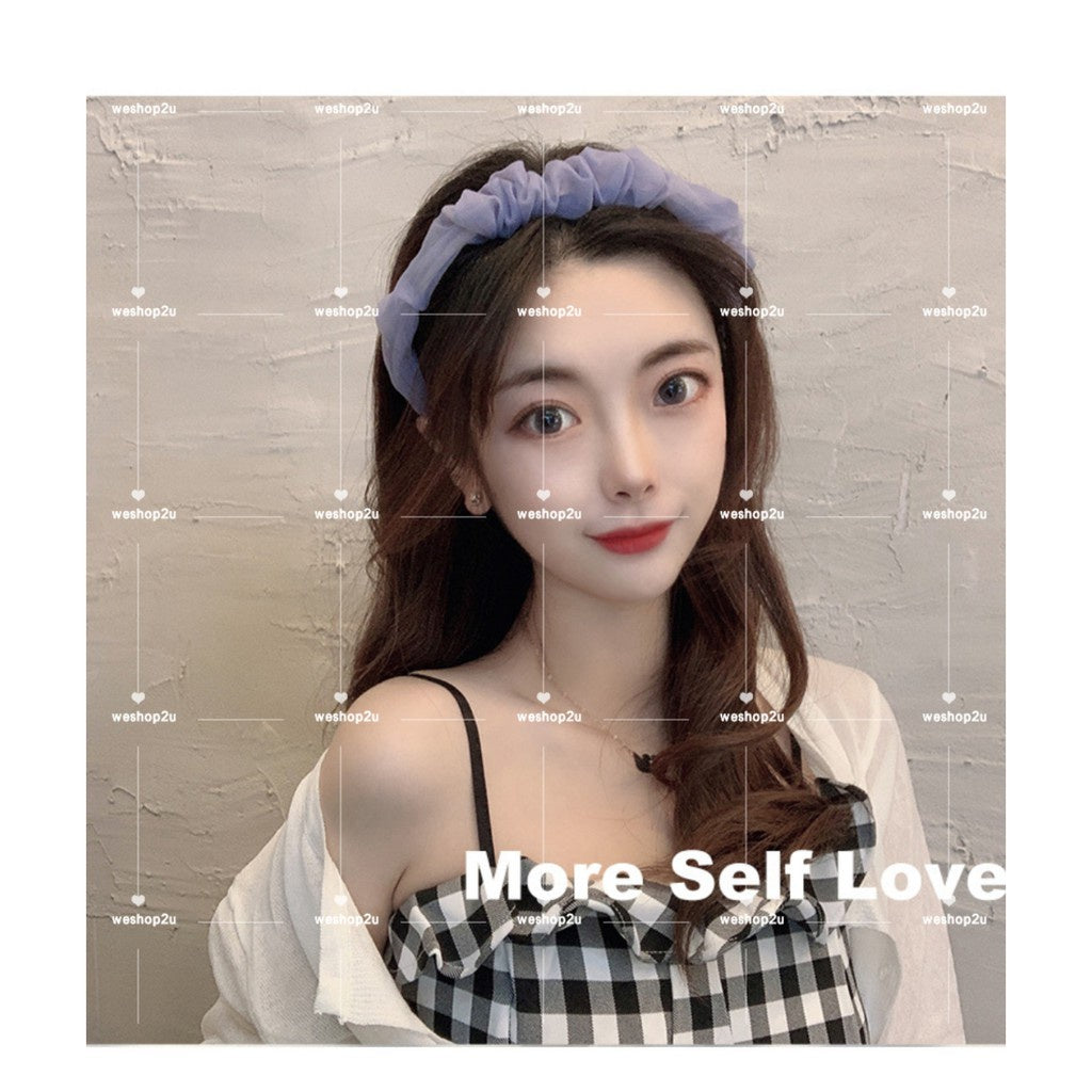 READY STOCK!!!Fashion Korean Hair Bands, Lace Soft Color Pattern Plaid Headband, Ladies Hair Accessories Gifts