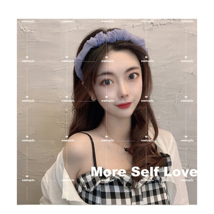 READY STOCK!!!Fashion Korean Hair Bands, Lace Soft Color Pattern Plaid Headband, Ladies Hair Accessories Gifts