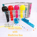 READY STOCK!!!2in1 Drinking Water Leak Proof Water Bottle with medicine box 600ml 药盒水瓶