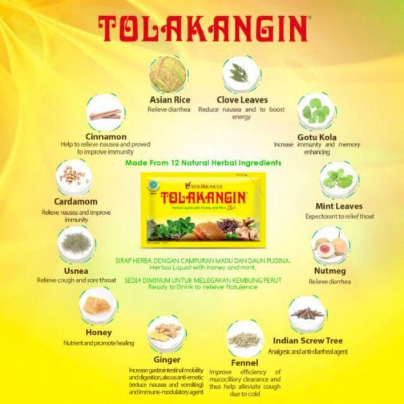 READY STOCK!!! TOLAK ANGIN HERBAL LIQUID WITH HONEY AND MINT