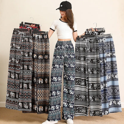 Thailand Batik Elephant Long Pant FreeSize Unisex Women Thailand Batik Gajah Seluar Panjang Kain Sejuk A654695 男女装泰国大象长裤