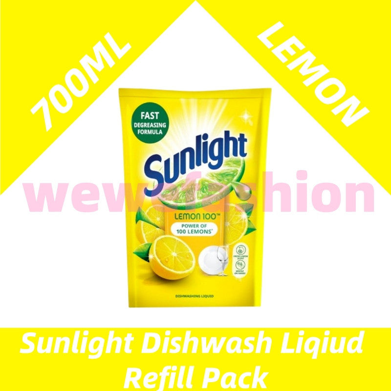 (FREE SHIPPING NO SBH/SRW)  Sunlight Dishwash Liqiud Refill Pack 700ml(Lime / Lemon / Nature)