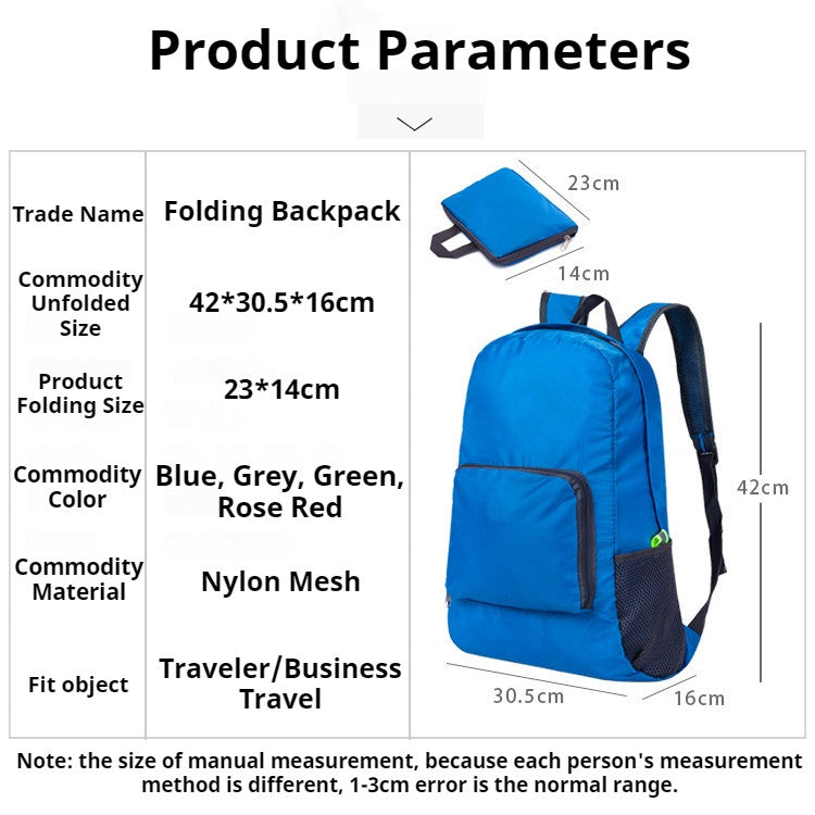 (READYSTOCK) Lightweight Foldable Waterproof Backpack Nylon Sport Travel Bag 轻便折叠防水双肩包