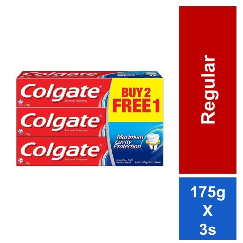 (FREE SHIPPING NO SBH/SRW)  Colgate Maximum Cavity Protection Fresh Cool Mint Toothpaste Valuepack 3 x 175g