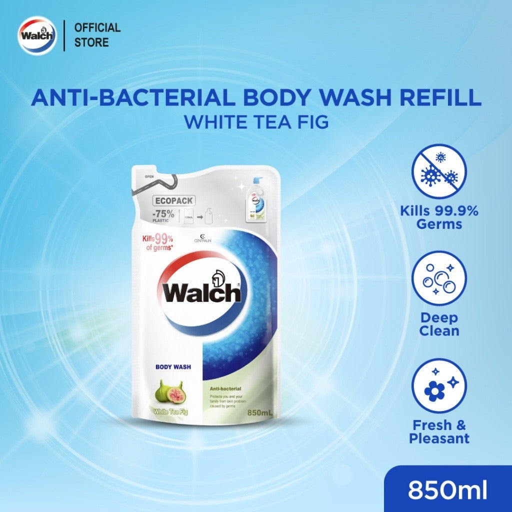 (FREE SHIPPING NO SBH/SRW) Walch Anti-Bacterial Body Wash Refill (850ml) Classic/Refresh/Moisturizing/Aqua Fresh