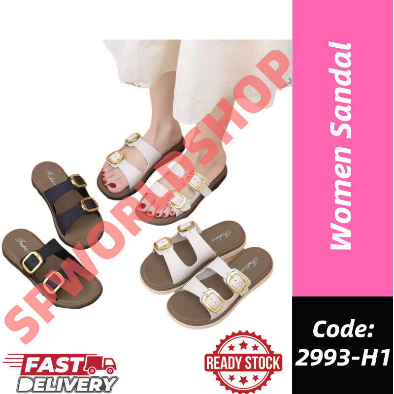 READY STOCK‼️ Muslimah Sandal Kasut Perempuan Selipar Wanita Moden Cantik Casual 2993-H1