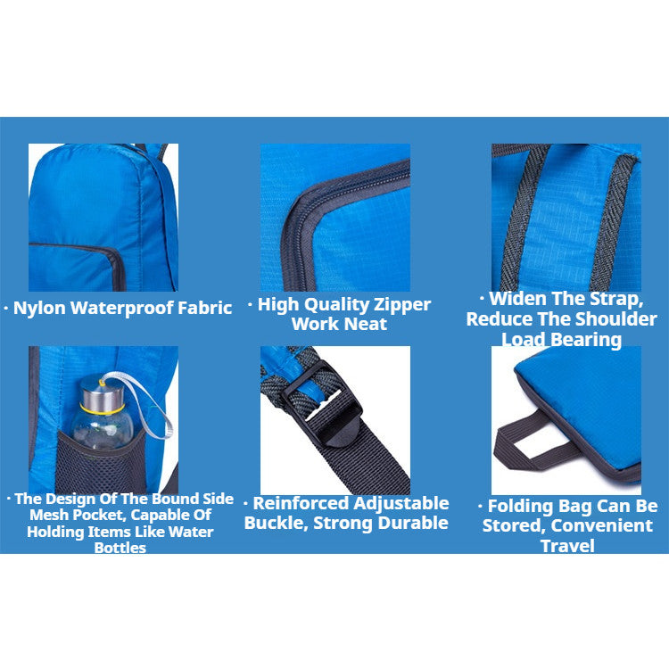 (READYSTOCK) Lightweight Foldable Waterproof Backpack Nylon Sport Travel Bag 轻便折叠防水双肩包