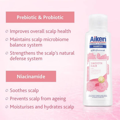 (FREE SHIPPING NO SBH/SRW) Aiken Shampoo Prebiotic & Probiotic -350g