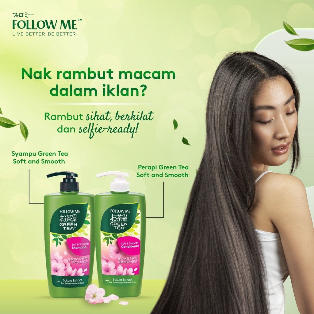 (FREE SHIPPING NO SBH/SRW) Follow Me Green Tea Shampoo 650ml / Green Tea Hijab Shampoo 650ml