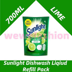 (FREE SHIPPING NO SBH/SRW)  Sunlight Dishwash Liqiud Refill Pack 700ml(Lime / Lemon / Nature)