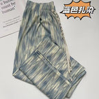 (READYSTOCK) Tie Dyed wide leg pants for women in Summer Thin Straight Leg Hanging   Ice Silk  Loose Pants-A4654 长裤