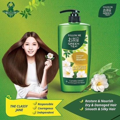 (FREE SHIPPING NO SBH/SRW) Follow Me Green Tea Shampoo 650ml / Green Tea Hijab Shampoo 650ml