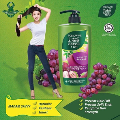 (FREE SHIPPING NO SBH/SRW) Follow Me Green Tea Shampoo 650ml / Green Tea Hijab Shampoo 650ml