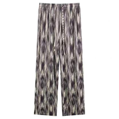 (READYSTOCK) Tie Dyed wide leg pants for women in Summer Thin Straight Leg Hanging   Ice Silk  Loose Pants-A4654 长裤