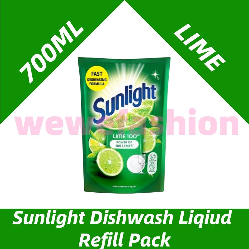 (FREE SHIPPING NO SBH/SRW)  Sunlight Dishwash Liqiud Refill Pack 700ml(Lime / Lemon / Nature)