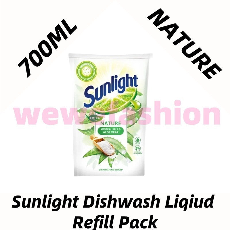 (FREE SHIPPING NO SBH/SRW)  Sunlight Dishwash Liqiud Refill Pack 700ml(Lime / Lemon / Nature)