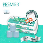 (FREE SHIPPING NO SBH/SRW) Premier Toilet Roll 3ply 8000s x10r