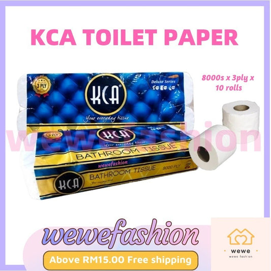 (FREE SHIPPING NO SBH/SRW)  KCA Bathroom Tissue Toilet Roll 8000 Ply x 3Ply x 10 Rolls