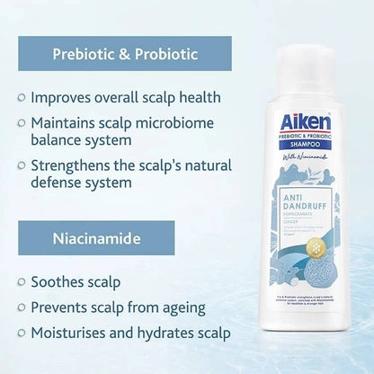 (FREE SHIPPING NO SBH/SRW) Aiken Shampoo Prebiotic & Probiotic -350g