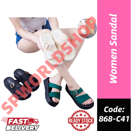Ready Stock! Women's Casual Sandals - Kasut Perempuan Selipar Muslimah Style 868-C41, Comfortable & Stylish