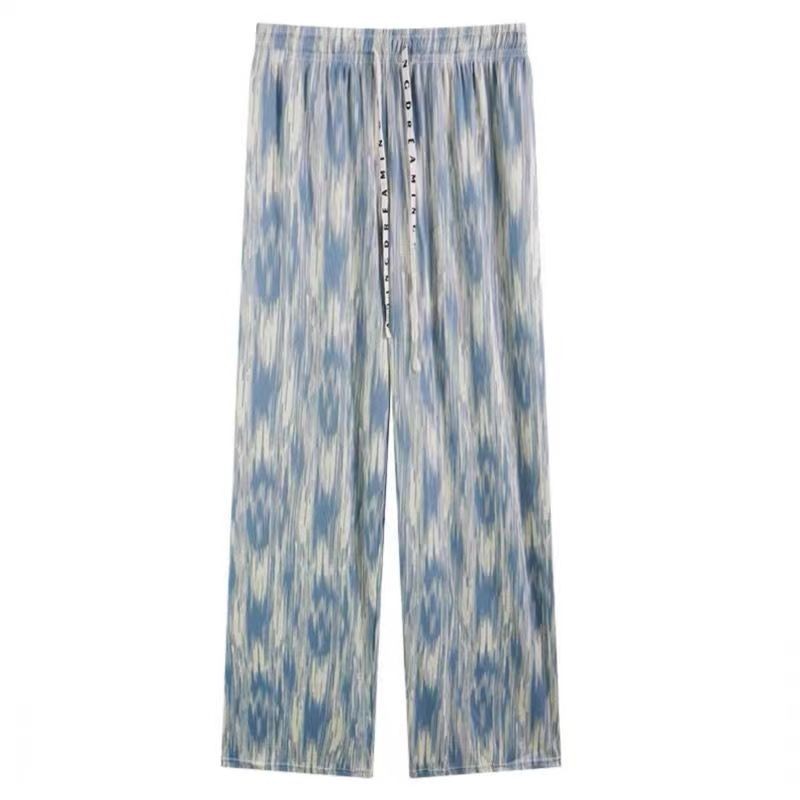(READYSTOCK) Tie Dyed wide leg pants for women in Summer Thin Straight Leg Hanging   Ice Silk  Loose Pants-A4654 长裤
