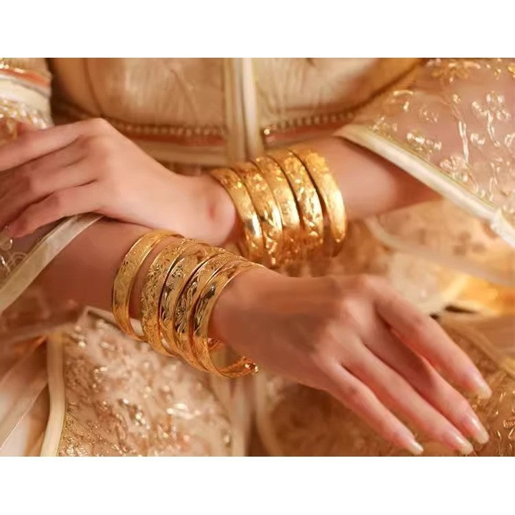 (READYSTOCK) Gelang Emas Gold Plated Bangle Wanita | Openable Caved Gold Bangles | Perhiasan Aksesori Fashion HR0042