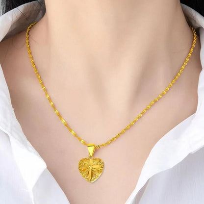 (READYSTOCK) Rantai Leher + Loket Emas Gold Necklace Pendant for Women | Jewelry Aksesori Perhiasan Emas Fashion NL0038