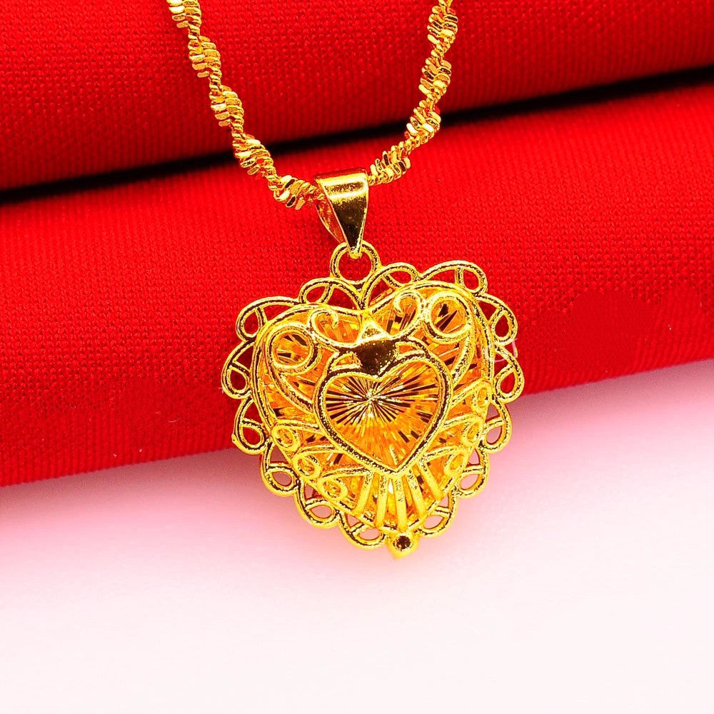 (READYSTOCK) Rantai Leher + Loket Emas Gold Necklace Pendant for Women | Jewelry Aksesori Perhiasan Emas Fashion NL0038