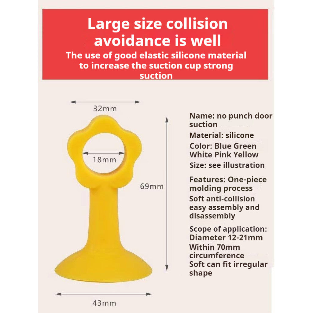 Silicone Door Stopper Suction Silencer Crash Pad Anti-Collision Doorknob Door Handle Wall Protectors Guard Stop 硅胶门吸免打孔