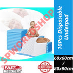 [READY STOCK] 10Pcs Disposable Baby Changing Pads | Super Absorbent Breathable Underpads for Infant Bed  一次性婴儿护理垫
