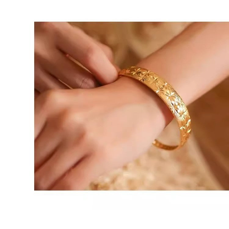 (READYSTOCK) Gelang Emas Gold Plated Bangle Wanita | Openable Caved Gold Bangles | Perhiasan Aksesori Fashion HR0042