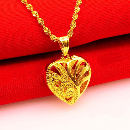 (READYSTOCK) Rantai Leher + Loket Emas Gold Necklace Pendant for Women | Jewelry Aksesori Perhiasan Emas Fashion NL0038