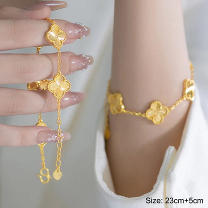 (READYSTOCK) Rantai Tangan Emas Gold Plated Chain Bracelet | Gelang Emas  | Gold Jewellery Aksesori Perhiasan HL0041