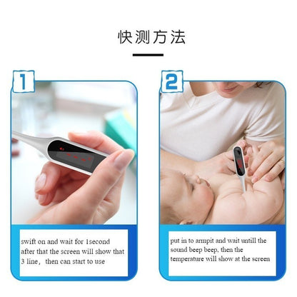 READY STOCK‼️ Infrared Ear Thermometer Digital LCD Suhu Telinga Bayi Dewasa Dengan Probe Cover