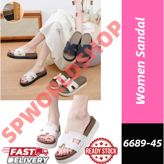 READY STOCK!!!Muslimah Friendly Sandals Sandal Perempuan Premium  Selesa Comfort Premium Women Sandals Heel-5cm± 6689-45