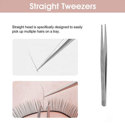 READY STOCK!!! 10cm Stainless Steel Tweezers Precision Beauty Special Tweezers Elbow for Repair Eyelash Grafting 不锈钢镊子