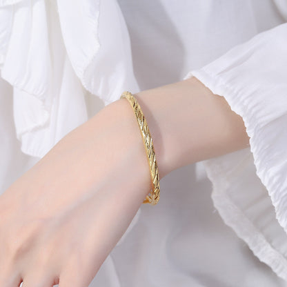 (READYSTOCK) Gelang Emas Gold Plated Bangle Wanita | Openable Caved Gold Bangles | Perhiasan Aksesori Fashion HR0042