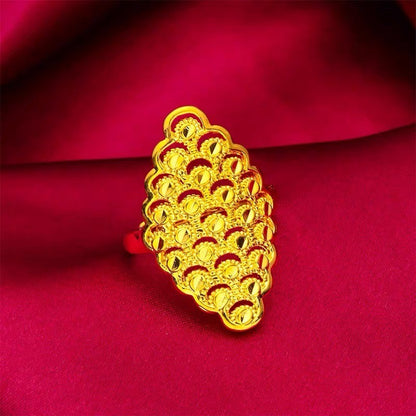 (READYSTOCK) Cincin Emas Gold Plated Wanita | 2025 New Style Adjustable Opening Ring | Fashion Jewelry Perhiasan GR0040