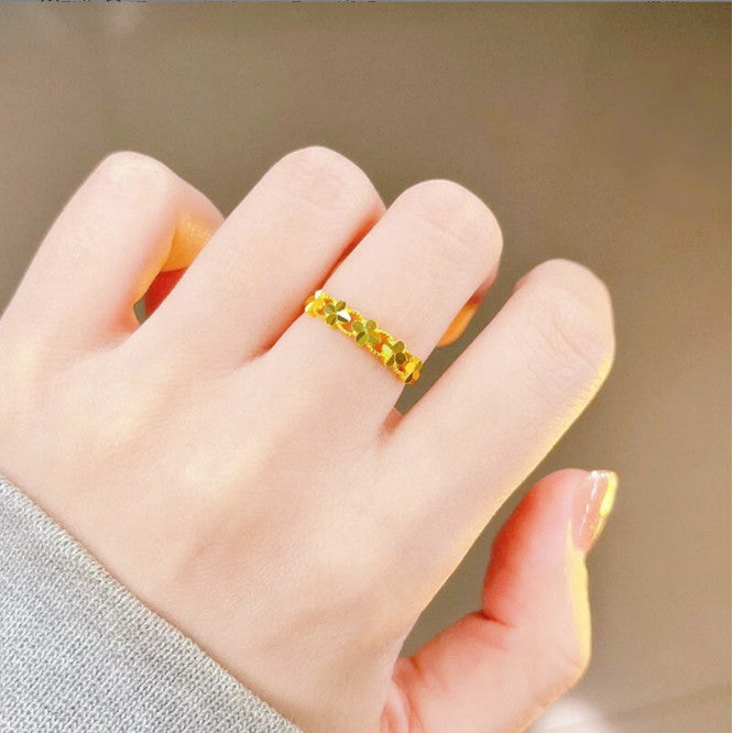 (READYSTOCK) Cincin Emas Gold Plated Wanita | 2025 New Style Adjustable Opening Ring | Fashion Jewelry Perhiasan GR0040