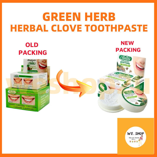 GREEN HERB HERBAL CLOVE TOOTHPASTE 25g WITH FREE GIFT RANDOM