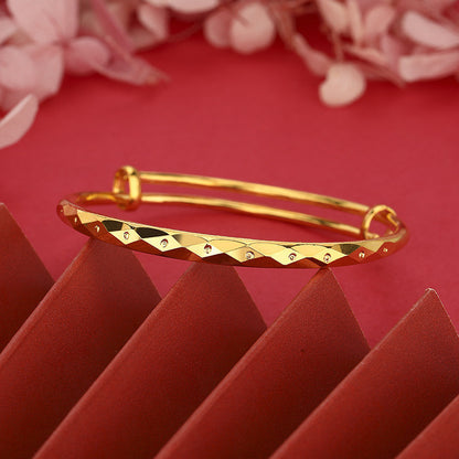 (READYSTOCK) Gelang Emas Gold Plated Bangle Wanita | Openable Caved Gold Bangles | Perhiasan Aksesori Fashion HR0042