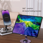 Foldable Metal Mobile Phone Stand Anti-slip Stand Suitable for Mobile Phones/Tablets and Other 360-degree Rotation 手机支架