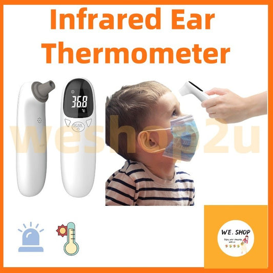 READY STOCK‼️ Infrared Ear Thermometer Digital LCD Suhu Telinga Bayi Dewasa Dengan Probe Cover
