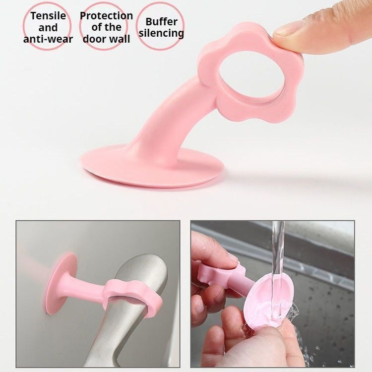 Silicone Door Stopper Suction Silencer Crash Pad Anti-Collision Doorknob Door Handle Wall Protectors Guard Stop 硅胶门吸免打孔