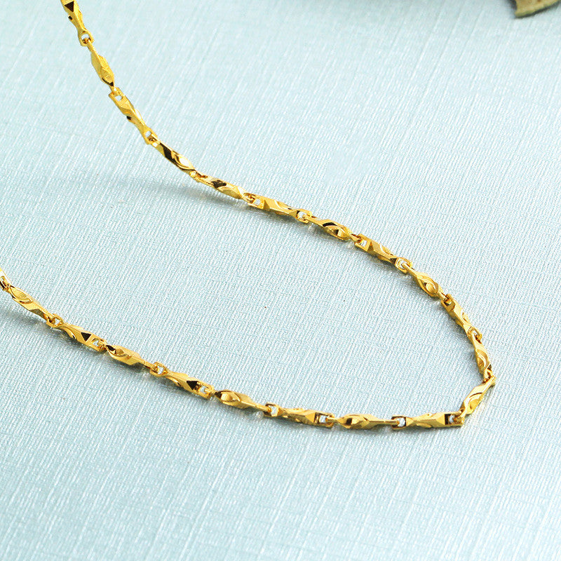 (READYSTOCK) Rantai Leher Emas Gold Necklace 45cm | Brass Gold Plated | Fashion Jewelry Aksesori Wanita Perhiasan NL0039