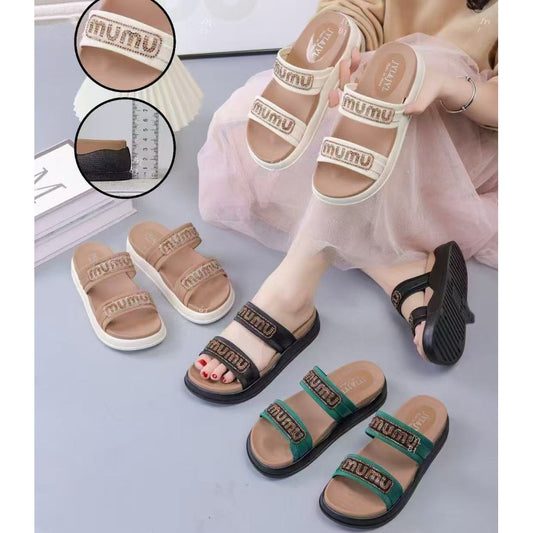Ready Stock! Women Platform Slippers | Summer Casual Thick  | Non-Slip, Lightweight, Comfortable - JYL-400 女士厚底拖鞋